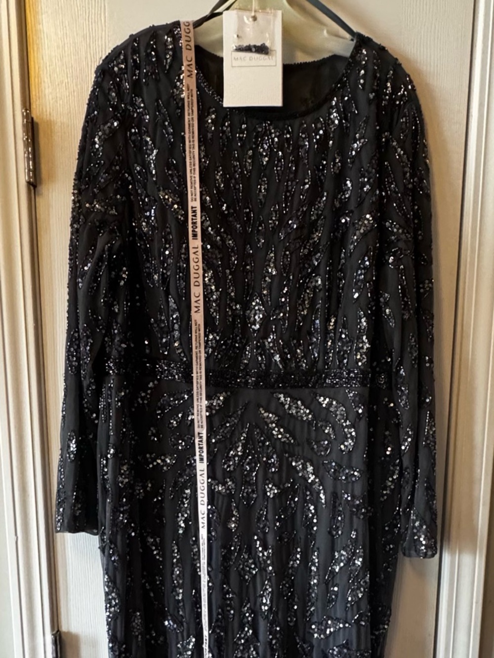 Mac Duggal Charcoal Sequin Embellishment Mother of the Bride or Groom Dress